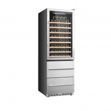 Lanbo 24 Inch 97 Bottle and 140 Can Dual Zone Wine Cooler with 2 Drawers - LW168TS