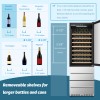 Lanbo 24 Inch 97 Bottle and 140 Can Dual Zone Wine Cooler with 2 Drawers - LW168TS